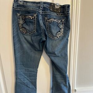 Miss Me Blue Boot Cut Jeans with Embroidery